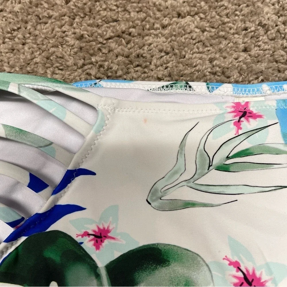 Cupshe bikini bottoms size XL tropical‎ beach swimsuit Hawaiian bright womens